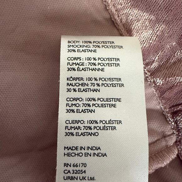 Free People mini dress velvet smocked pleated boho cocktail party Small - Picture 8 of 9